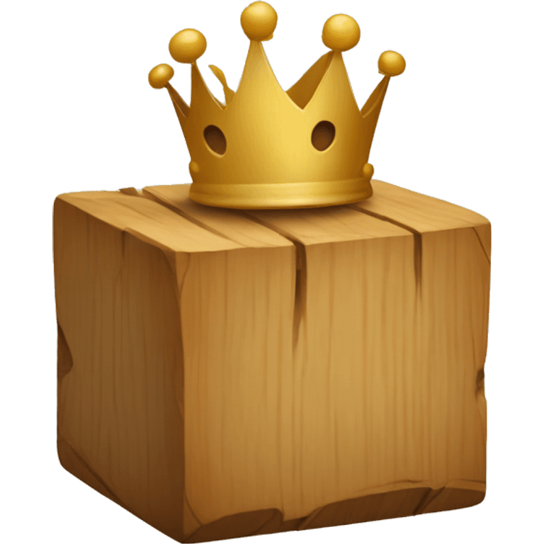 Wooden block with a crown on top emoji