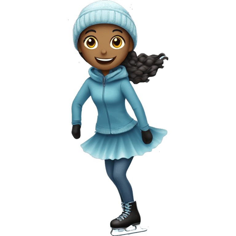 A girl ice skating emoji