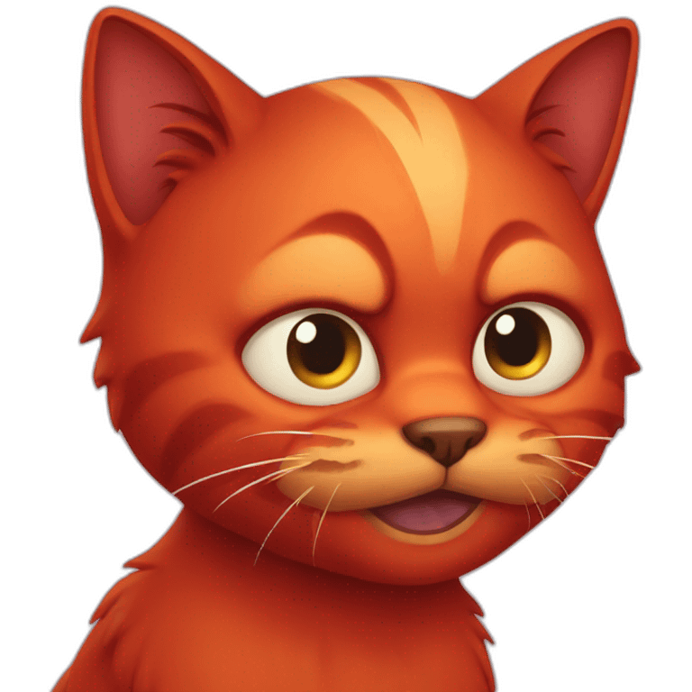 scary red cat emoji