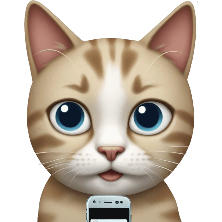 Cat with phone emoji