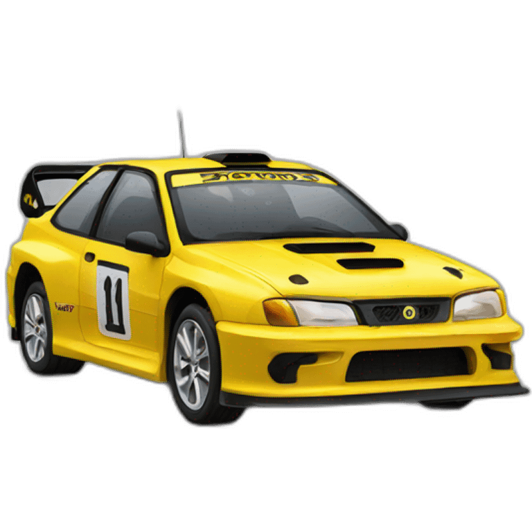 Yellow rally car emoji