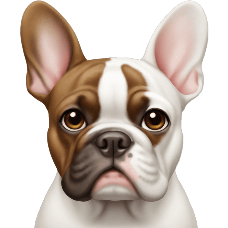 Brown and white French bulldog  emoji