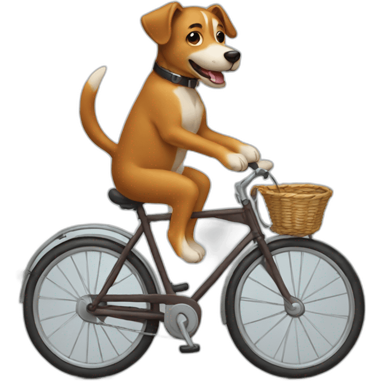 A dog drive a bike emoji