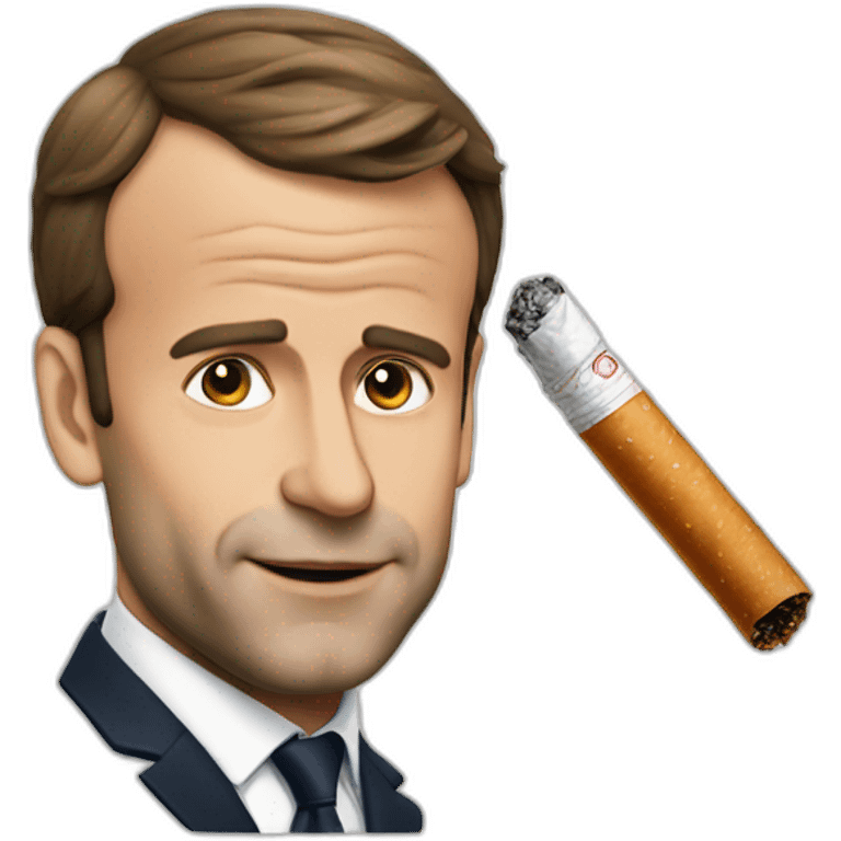 Macron avec un cigare emoji