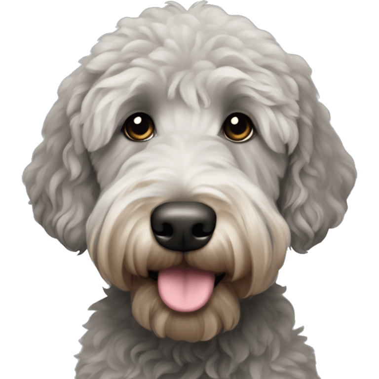 Grey goldendoodle emoji