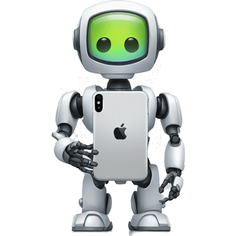 robot holding an iphone emoji