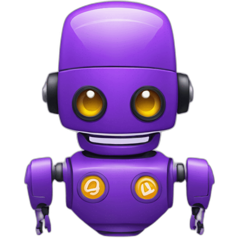 I purple robot with ace logo emoji