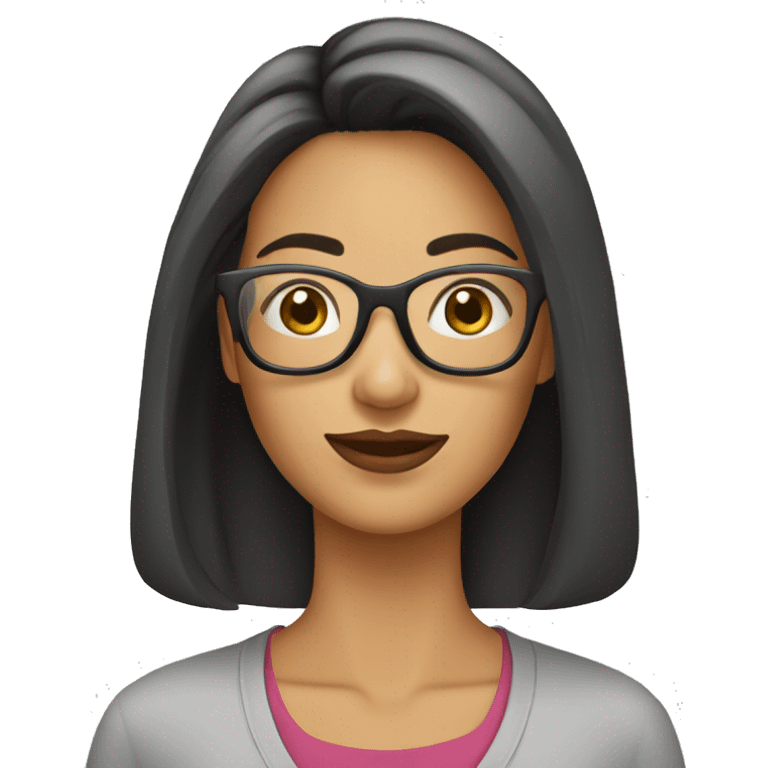 Mujer con lentes madura cabello corto con lentes emoji