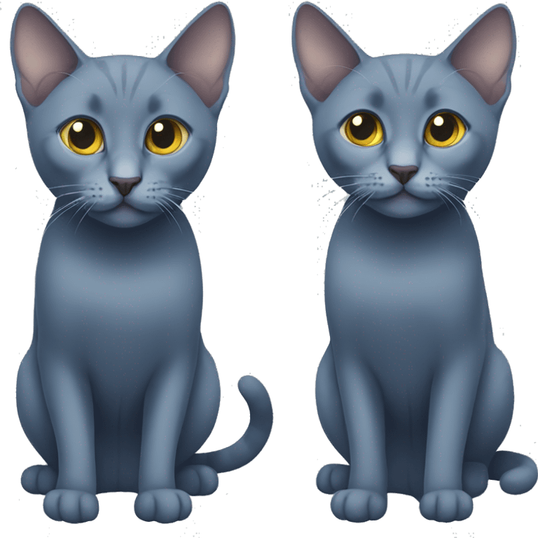 Two Russian blue cats emoji