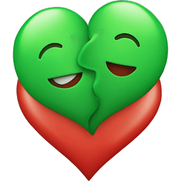 Green heart and red heart together emoji