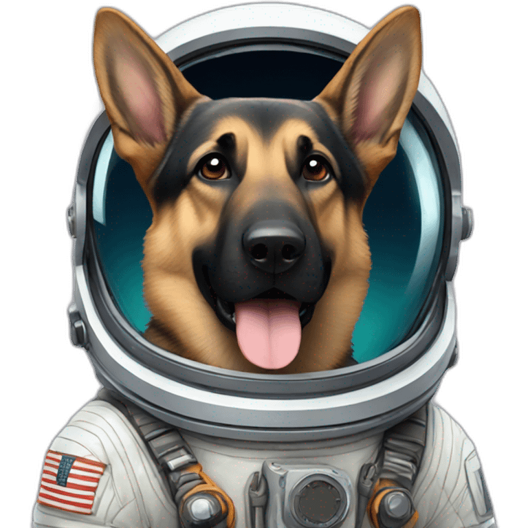 german shepard in a spacesuit emoji