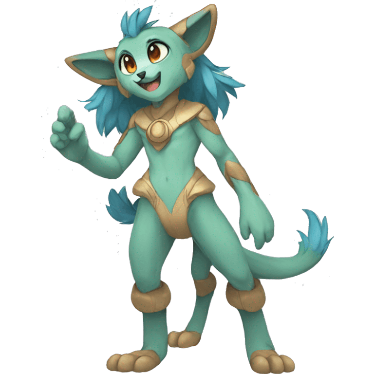 Anthro Sona Fakemon Full Body emoji