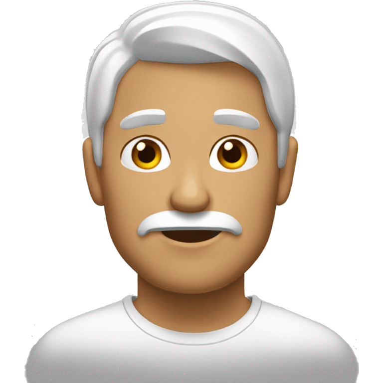 hombre blanco y de pelo moreno pensando emoji