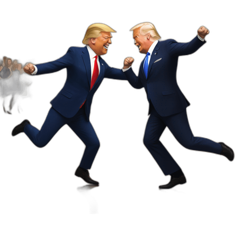 trump and biden on a dance emoji