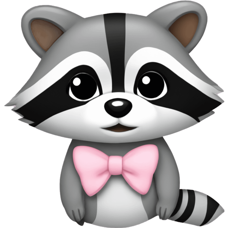 Raccoon with a light pink bow emoji