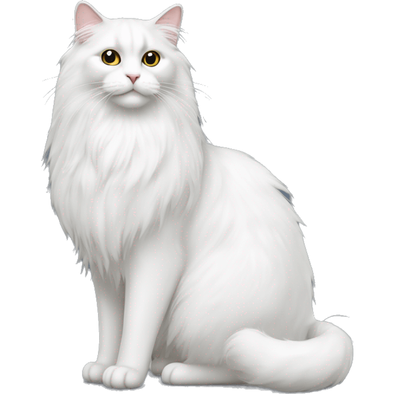 Persia long fur cat,white color emoji