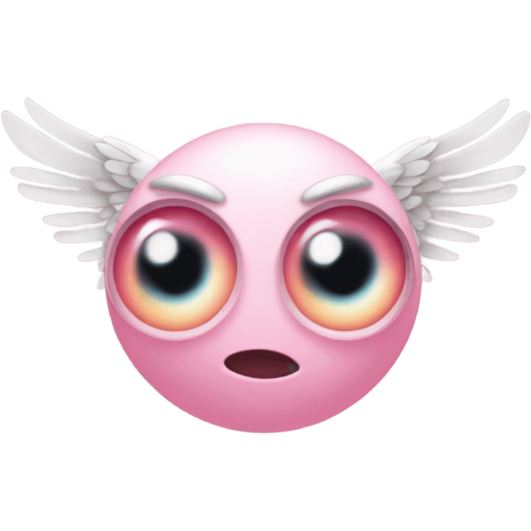 Light pink eyeball with wings emoji