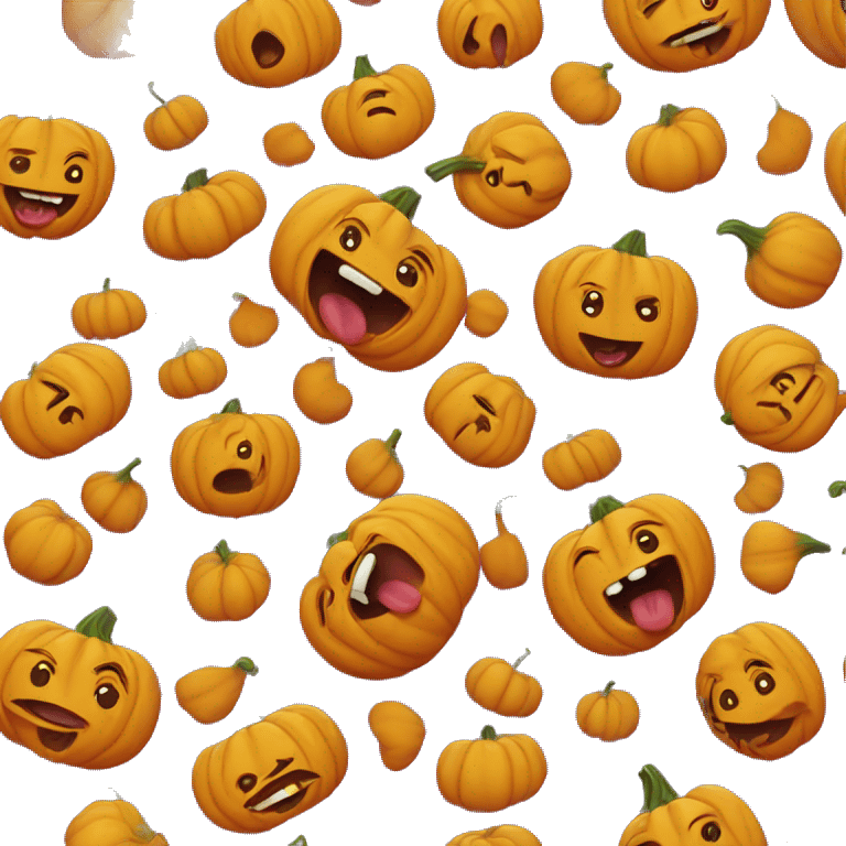 Pumpkin with tongue ticking out emoji