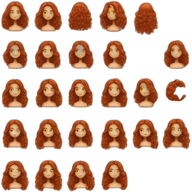 Redhead woman long hair emoji