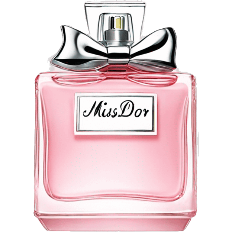 Light pink Miss Dior perfume with bow emoji