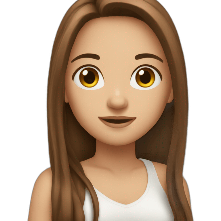 girl long brown hair love emoji