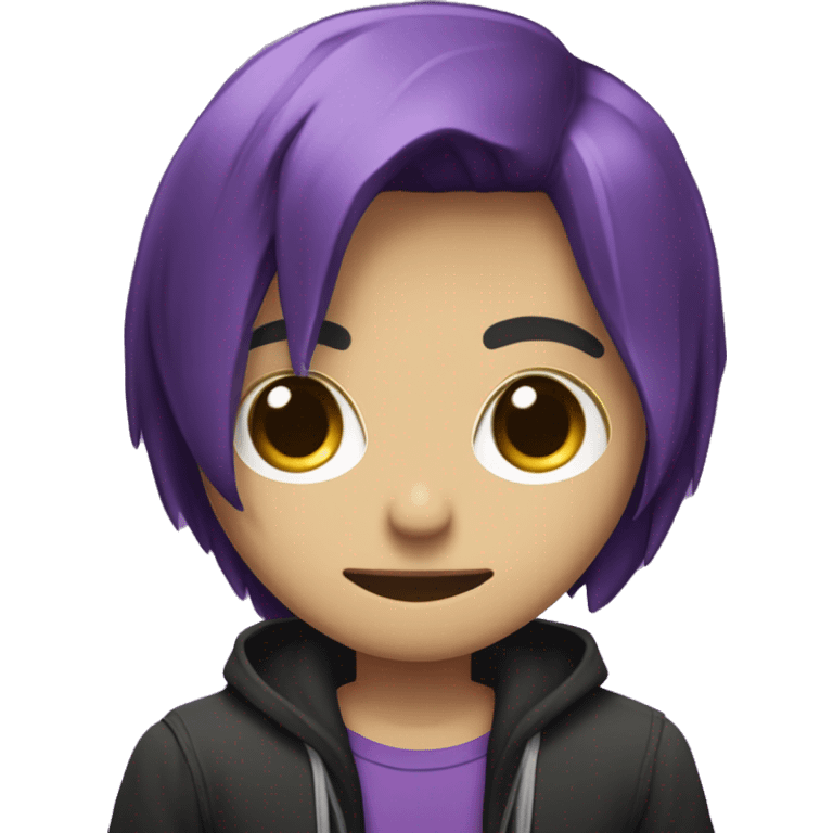 emo gay cabelo roxo castanho olho escuro pele clara camisa do são paulo emoji