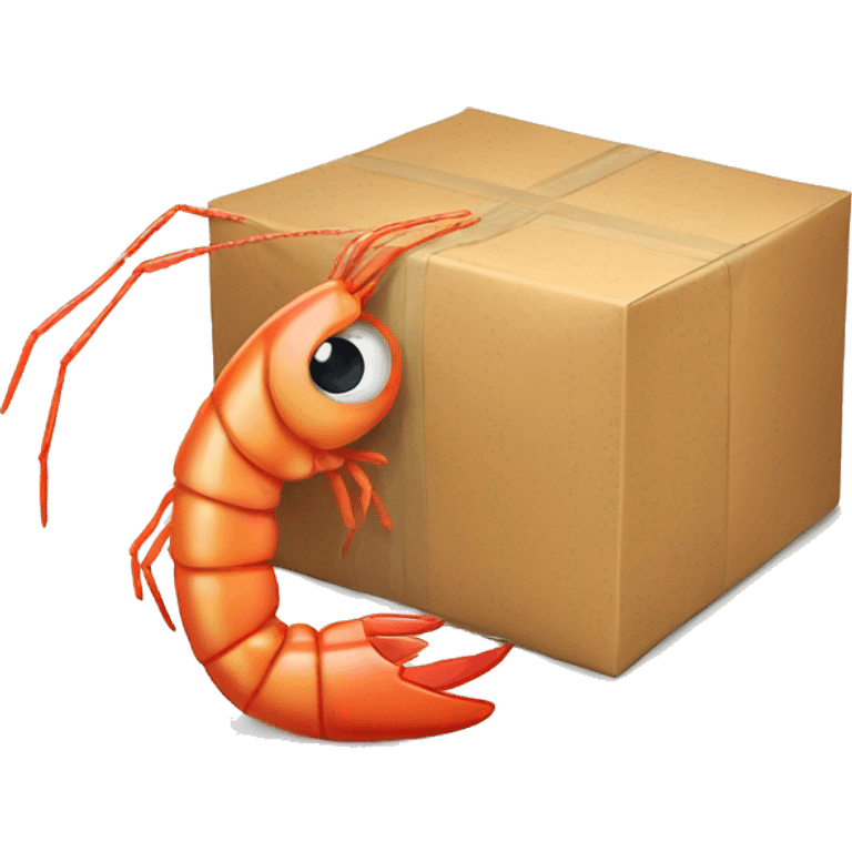 shrimp with package emoji