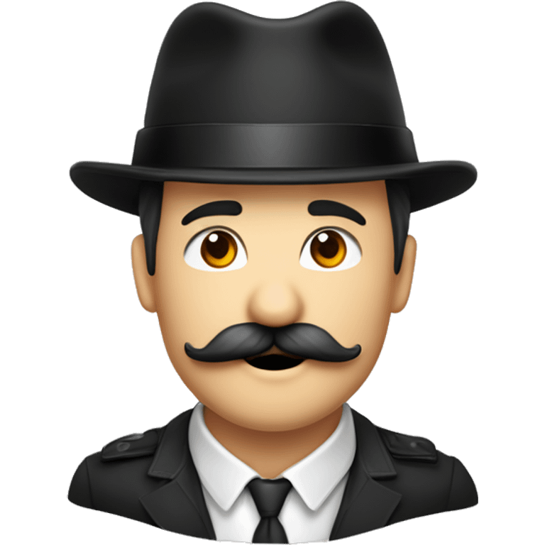 Beau mec brun barbu moustache taillé yeux noir chapeau béret emoji