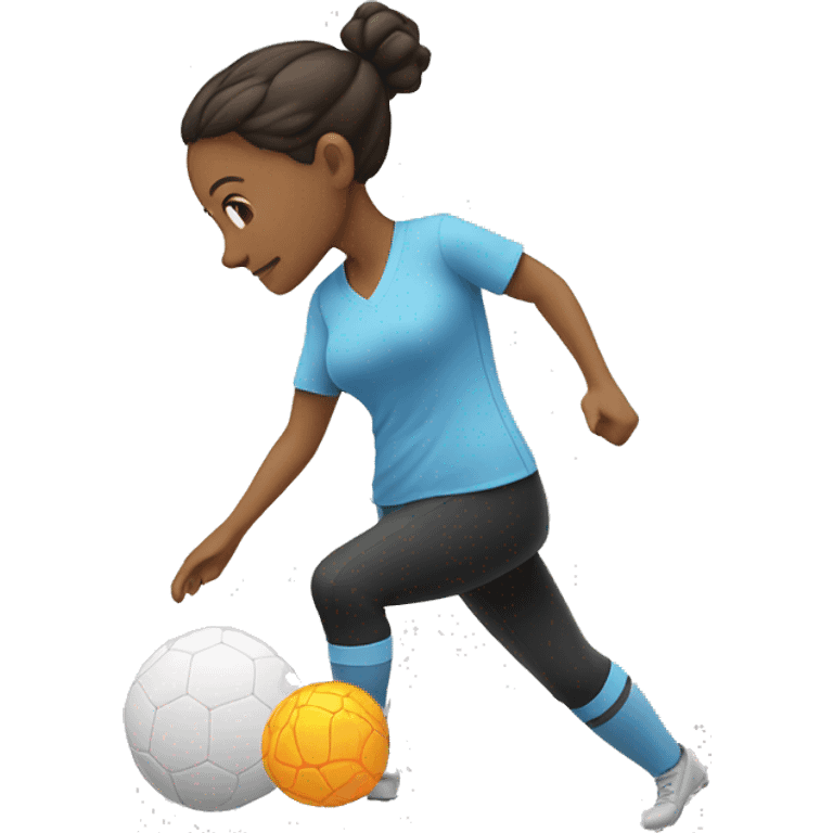 woman doing footsal emoji