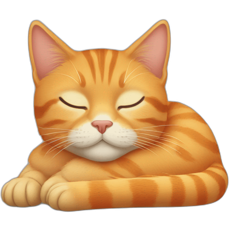 orange tabby cat with eyes barely open, sleeping emoji