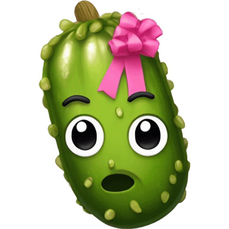 pickle with pink bow emoji