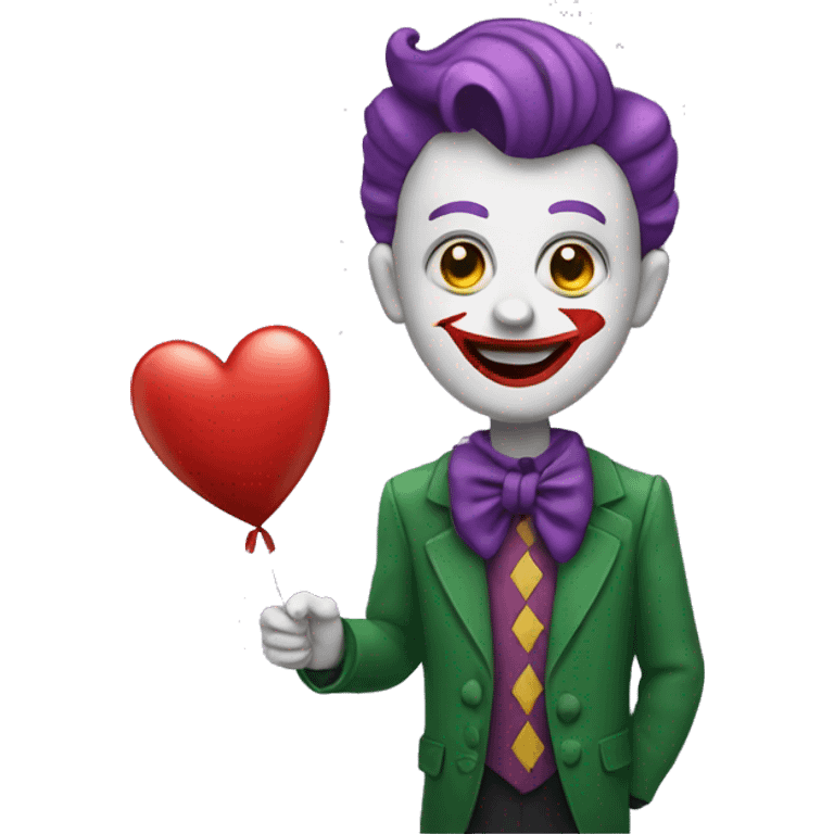 Jocker holding heart balloon  emoji