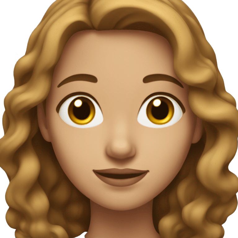 young woman with wavy light brown hair emoji