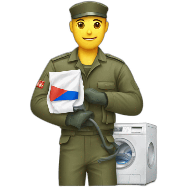 soldier washing machine russian flag emoji