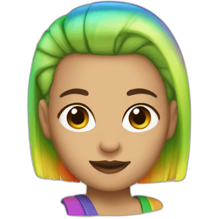 buzz cut rainbow hair emoji