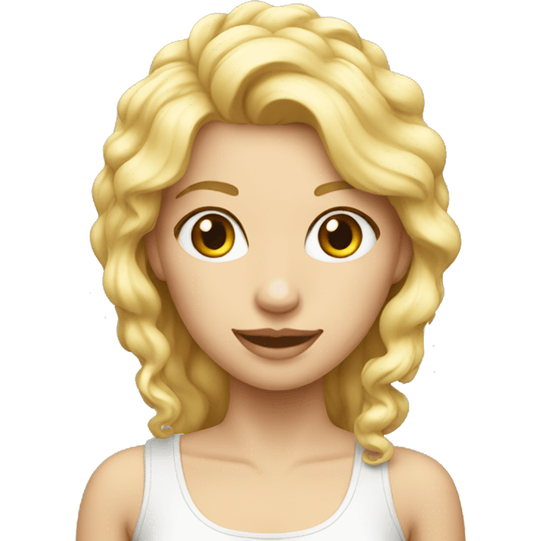 Blonde avec des boutons emoji