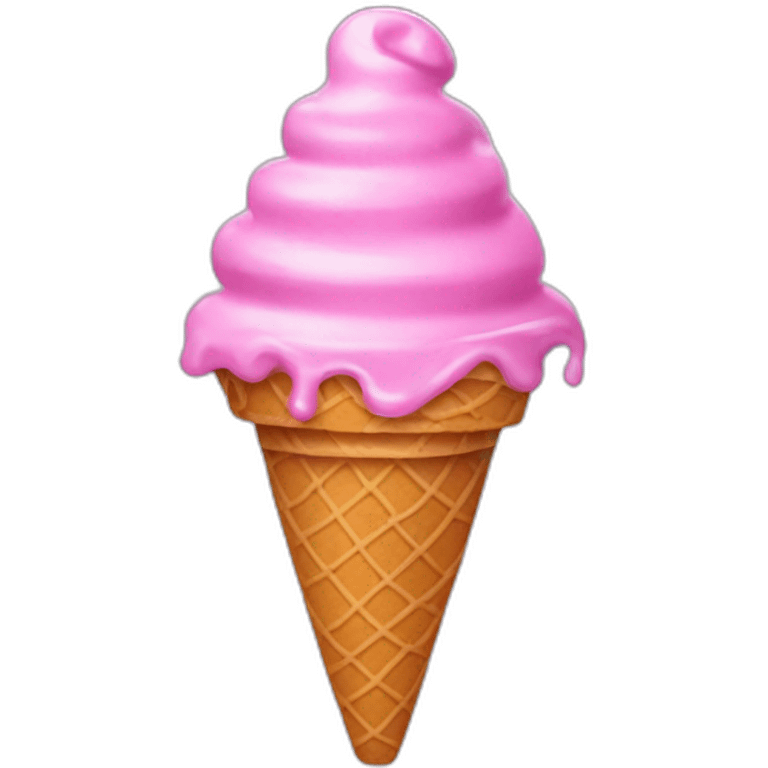 pink cybernetic ice cream cone emoji