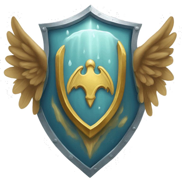 winged shield of water emoji