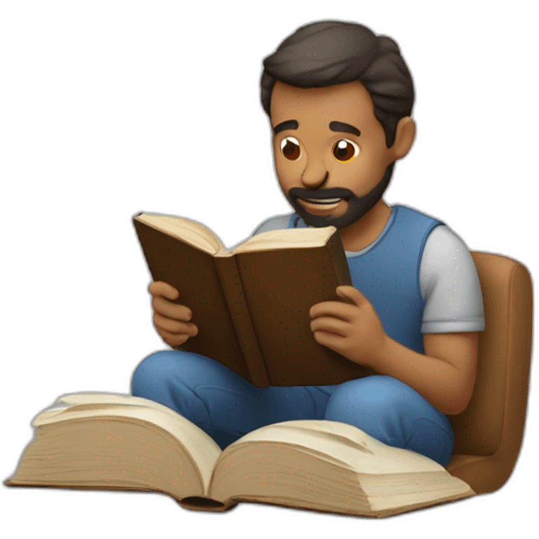 man reading a book emoji