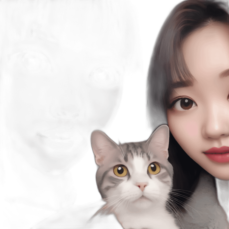 lisa from Blackpink with cat emoji