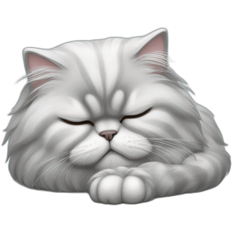 silver persian cat asleep emoji