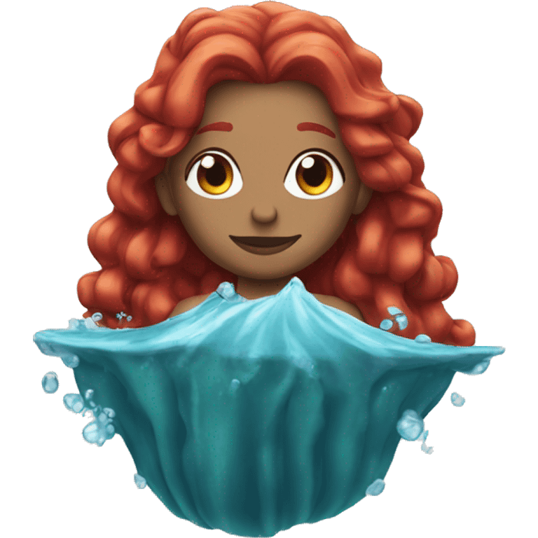 The queen of ocean and water with red hair emoji