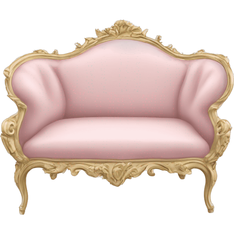 Pale pink French rococo elegant loveseat emoji