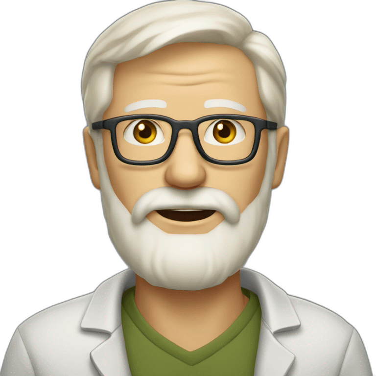 62 years blond old man with a very light beard with lunettes emoji