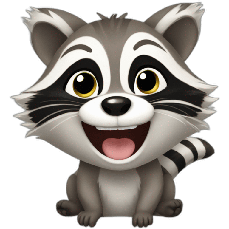 excited baby raccoon  emoji