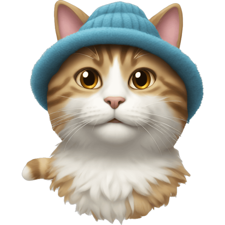 the cat with the fluffy hat emoji