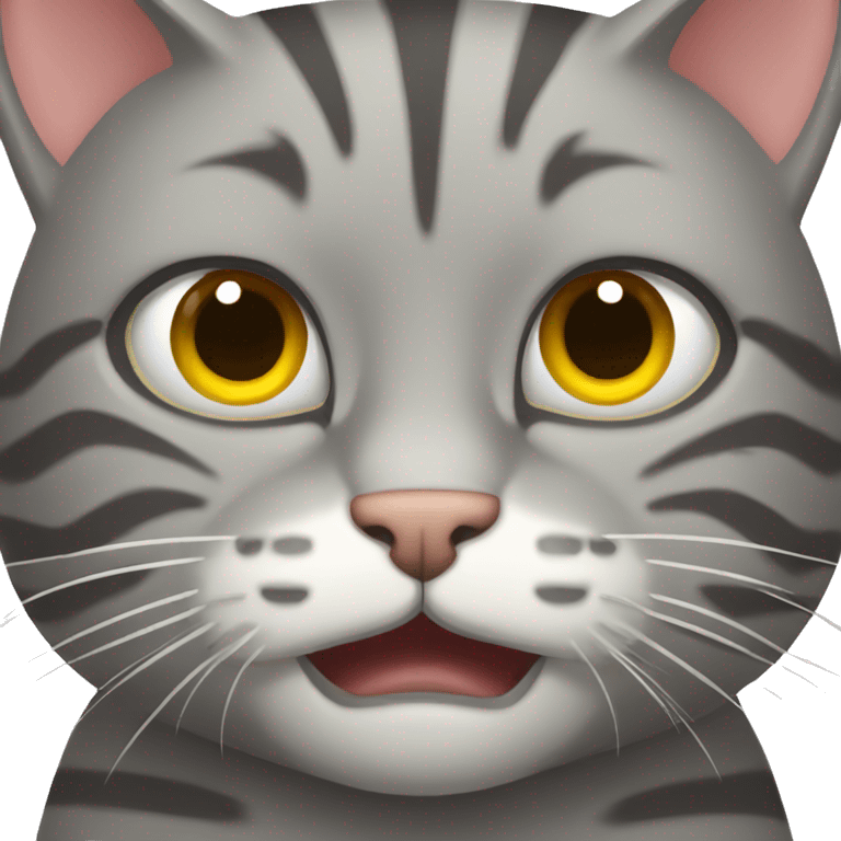 Grey tabby cat angry  emoji