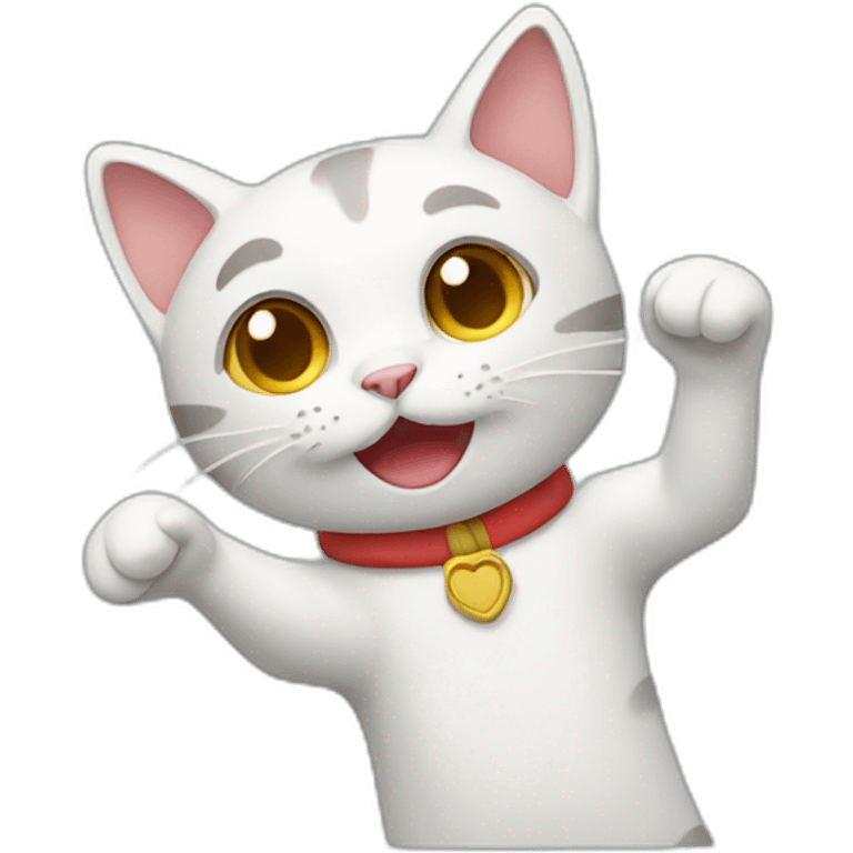 waving cat emoji