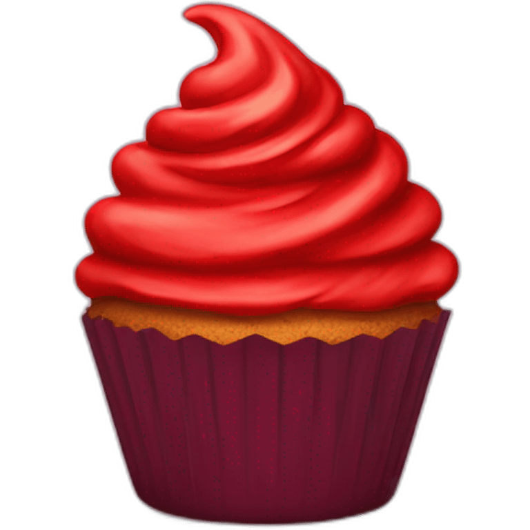 Angry red cupcake emoji