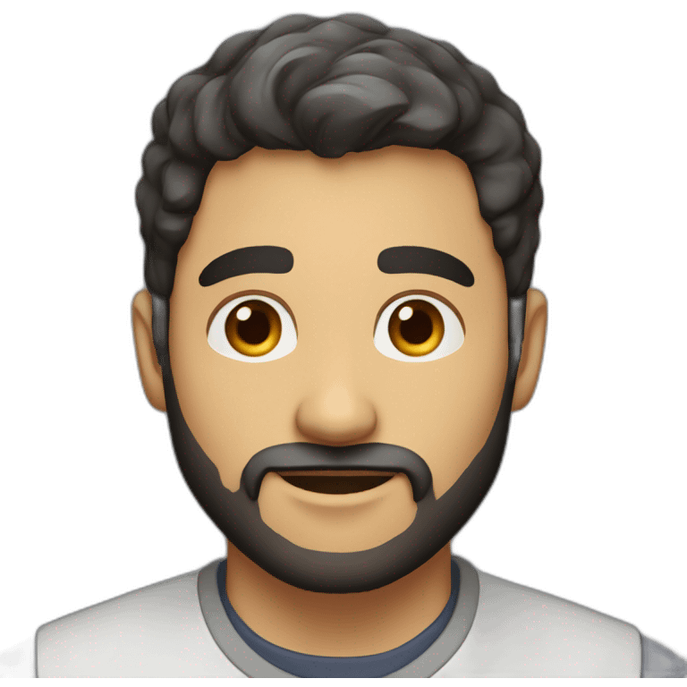 Male 30 year old Pizzaiolo with dark hair and beard emoji